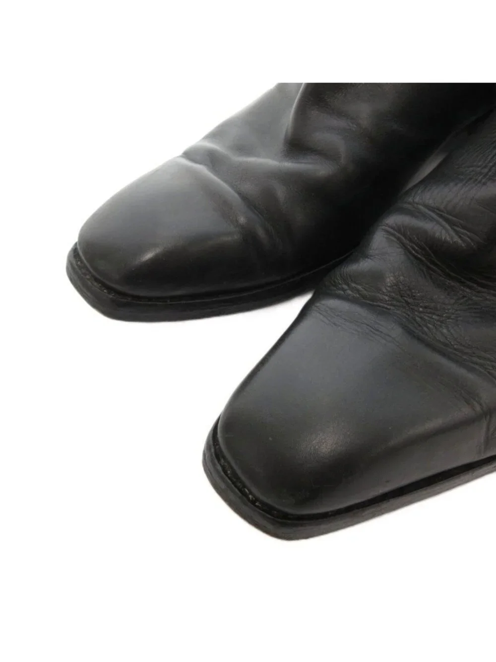 Gucci Short Boots GG Side Zip Leather 41.5 Black